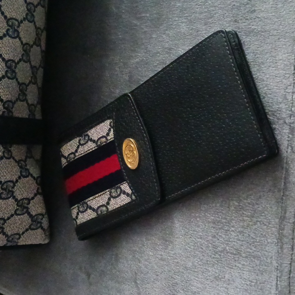 Gucci Blue GG Supreme Sherry Line Glasses Case